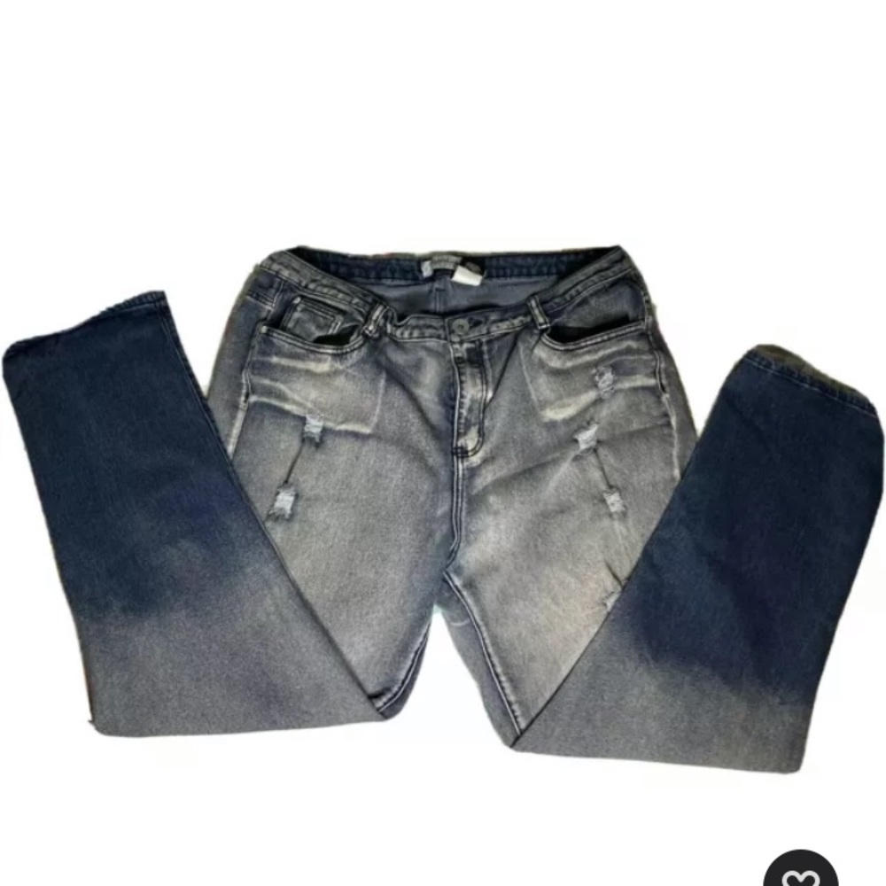 Hybrid & Company Size 18 Womens Blue Jeans Distressed Casual Denim Pants